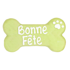 Green Bonne Fête 6" Bone | Birthday